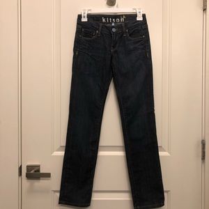 Kitson Dark Denim Only Me Straight Leg Jeans 24